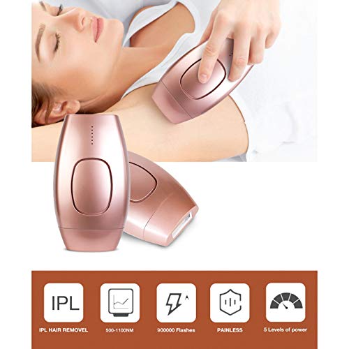 Zzxxo Depiladoradeluzpulsada,Mujer Depilacion Permanente Láser 600,000 Pulsaciones,para CuerpoCara y,Axilas con,Mujer y Hombre,Rosado
