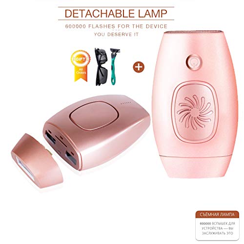 Zzxxo Depiladoradeluzpulsada,Mujer Depilacion Permanente Láser 600,000 Pulsaciones,para CuerpoCara y,Axilas con,Mujer y Hombre,Rosado