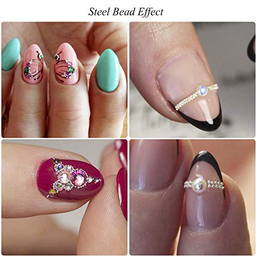 0.4mm 3D Micro Nail Caviar Beads Conjunto de arte de uñas de color mixto 4 cajas Pequeñas tachuelas Accesorio