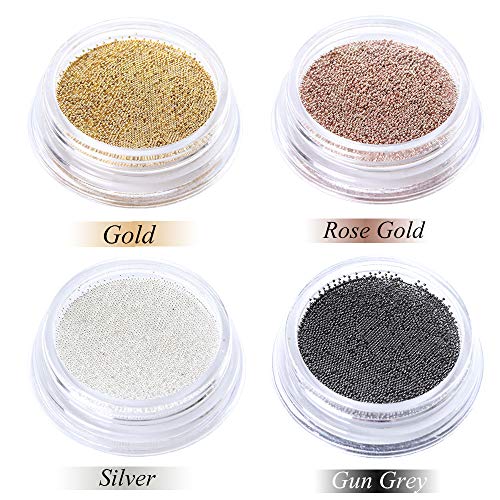 0.4mm 3D Micro Nail Caviar Beads Conjunto de arte de uñas de color mixto 4 cajas Pequeñas tachuelas Accesorio