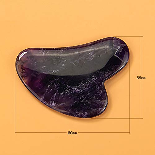 1 pieza Gua Sha Masaje Jade Natural Set Amatista, Piedra de Jade Gua Sha, placa de rascado, Masaje facial