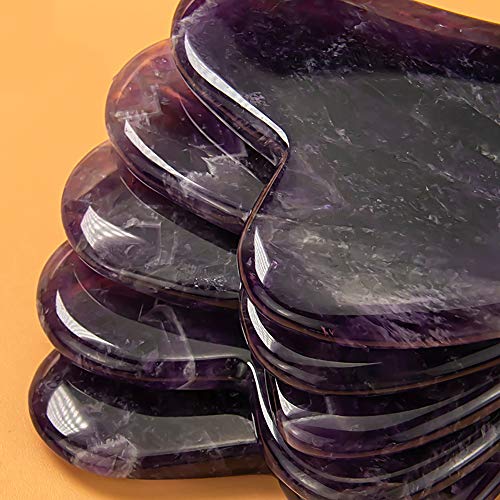 1 pieza Gua Sha Masaje Jade Natural Set Amatista, Piedra de Jade Gua Sha, placa de rascado, Masaje facial
