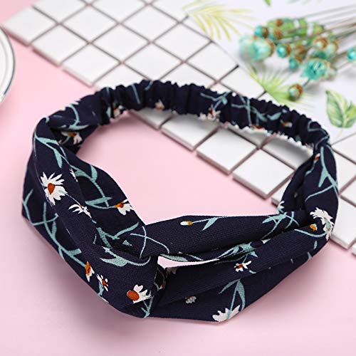 10 Diademas Turbante Mujer Cintas Pelo Elastica Flor Vintage Impreso Yoga Elástico Para Cabeza Venda De Pelo Anudado Niñas Lazo Bandana Pañuelo Tela Twisted Nudo Headwrap Cabello Hair Band Accesorios