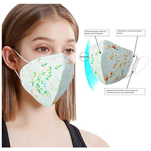 10 Piezas Protección 3 Capas Transpirables con Elástico para Los Oídos, Suave Transpirable Protección Personal