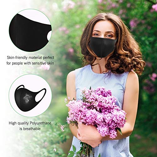 10 piezas Unisex Reutilizable y Lavable Negro