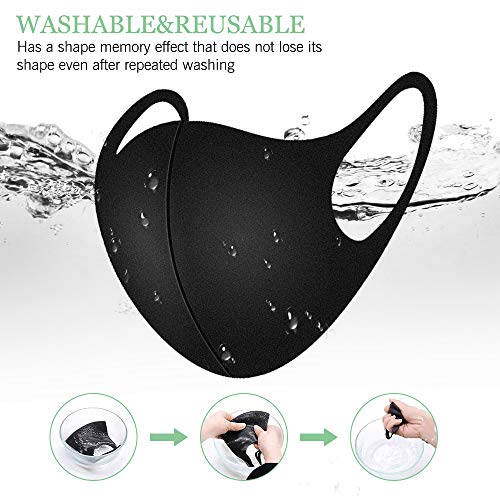 10 piezas Unisex Reutilizable y Lavable Negro