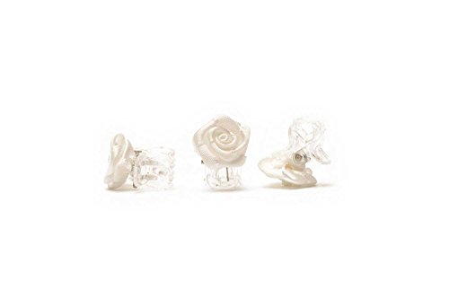 10 Pinzas para el cabello con rosas - Accesorios para el cabello de flores - flor Blanco