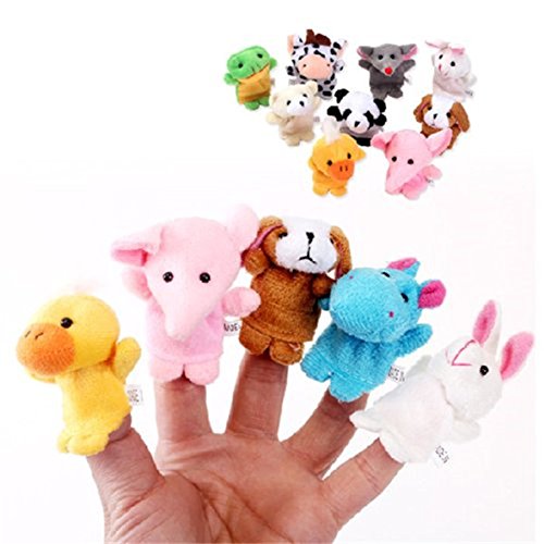 10 Unidades Marionetas de Dedo de Estilo Animal Lindo Juguete del Bebé Muñecos Soft Accesorios