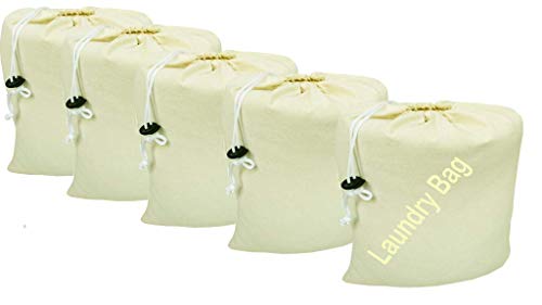 100% cotton(30'S Sheeting) Laundry Bag, set of 5 bag Natural color-24x36" - This is draw strings Laundry bag & durable.Long term solutions for laundry carring needs offered by Linen Clubs