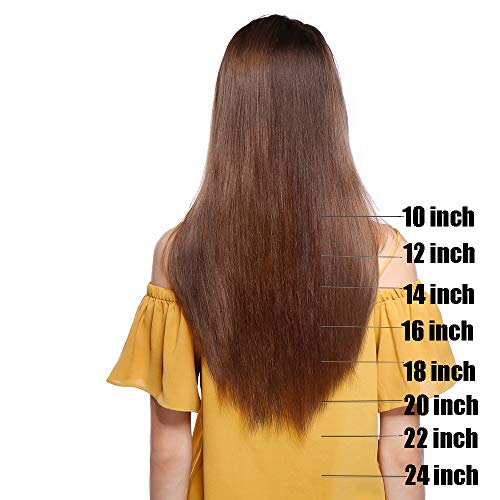 100% Remy Extensiones de Queratina Pelo Natural 50 X 1g - Extensiones de Cabello Humano U Tip/Nail Tip 40cm - 50g Marrón dorado #12