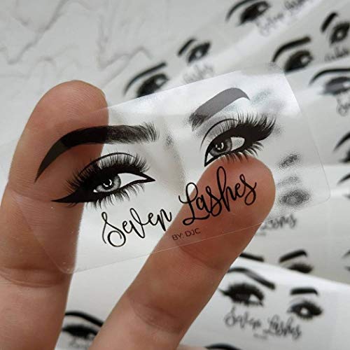 100 Uds. Pegatinas transparentes personalizadas, logotipo, adhesivos para pestañas, etiquetas de bálsamo labial, pegatinas de tubos de brillo de labios (3.0x1.5CM)