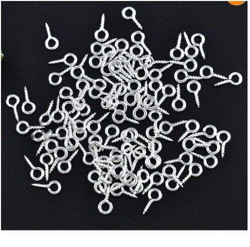 100 x bañado en Plata 8 mm x 4 mm Tornillos de Ojo Bolas para joyería Plata (Crafts - bisutería Cuentas - Fashion Colgantes - Accesorios de joyería - Joyas Plata) D1