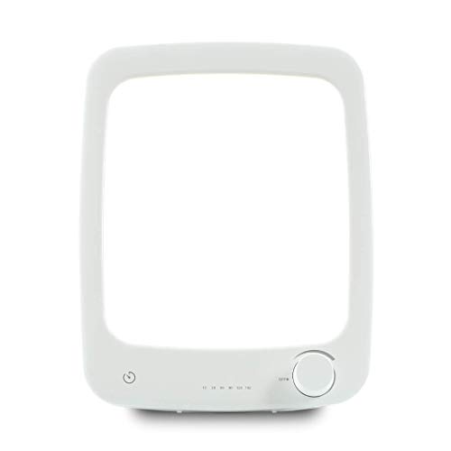 10000 Lux LED Luz Lámpara con Temporizador, 20 Niveles de Brillo libres de UV, Adaptador y Soporte Plegable Incluido, Lámpara de la Luz del Sol para el Invierno - Lichtopia Lite