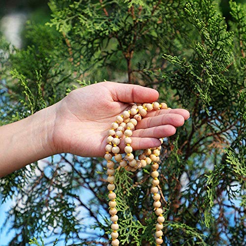 108 cuentas de madera de sándalo tibetano de oración de meditación japa mala, collar de cuentas de 8 mm (1 pieza)