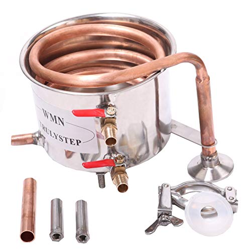 10L Kit de destilación de para el hogar destilador de cobre; para la elaboración casera de vino, alcohol, cerveza o destilación de agua