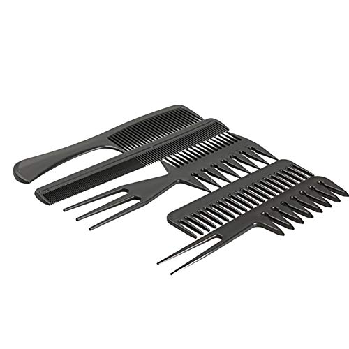10pcs / Herramientas Conjunto De Pelo Peine Profesional Del Salón Del Peluquero Anti-Estático Peines De Peluquería Styling Cuidado Cabello Combs O Todos Los Tipos De Cabello (Negro)