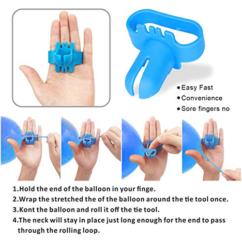 110Pcs Kit de Guirnaldas de Globos, Arco Globos de Látex Azul Blanco,Globos de Confeti con 16 Pies Cinta,1 Herramienta de Amarre y 100 Puntos Pegamento para la Decoración de Fiesta Boda Cumpleaños