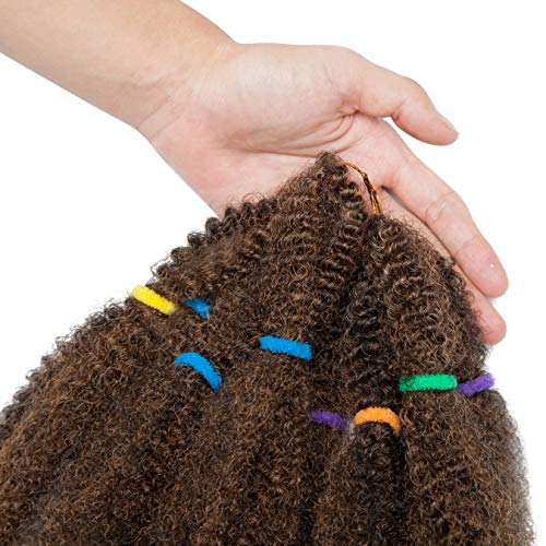 11"(27cm) SEGO 1PCS Extensiones de Pelo Sintético para Trenzas Africanas [Afro Kinky Bulk] #1B/30 Negro Natural/Castaño Caoba Claro Cabello Se Ve Natural Crochet Braiding Twist Hair (40g)