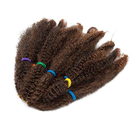 11"(27cm) SEGO 1PCS Extensiones de Pelo Sintético para Trenzas Africanas [Afro Kinky Bulk] #1B/30 Negro Natural/Castaño Caoba Claro Cabello Se Ve Natural Crochet Braiding Twist Hair (40g)
