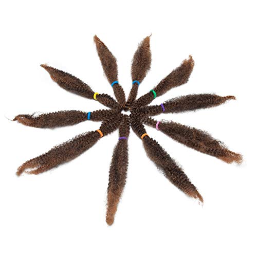 11"(27cm) SEGO 1PCS Extensiones de Pelo Sintético para Trenzas Africanas [Afro Kinky Bulk] #1B/30 Negro Natural/Castaño Caoba Claro Cabello Se Ve Natural Crochet Braiding Twist Hair (40g)