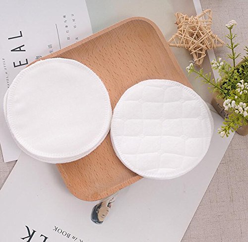 12 almohadillas de lactancia blancas de 9 cm de diámetro, suave algodón orgánico, redondas, ecológicas, lavables, reutilizables, para mujeres y mujeres