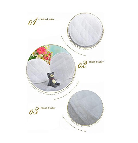 12 almohadillas de lactancia blancas de 9 cm de diámetro, suave algodón orgánico, redondas, ecológicas, lavables, reutilizables, para mujeres y mujeres