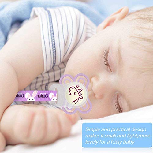 12 Chupetes de Clip Bebé con Anillo de Silicona Adaptador, Cadenas para Chupetes Chupetero Bebé Clips con Adorable Diseño, Unisex Dseño para Chicos y Chicas JAANY