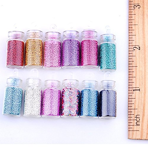 12 colores mini cuentas de caviar arte de uñas DIY decoración