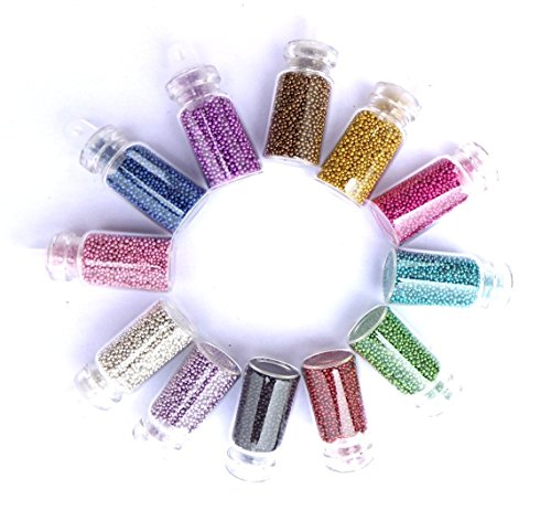 12 colores mini cuentas de caviar arte de uñas DIY decoración