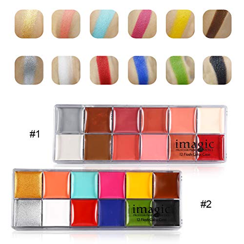12 Colores Pinturas Corporales y Cara, Body Paint, Maquillaje Halloween Carnaval Set(#2)