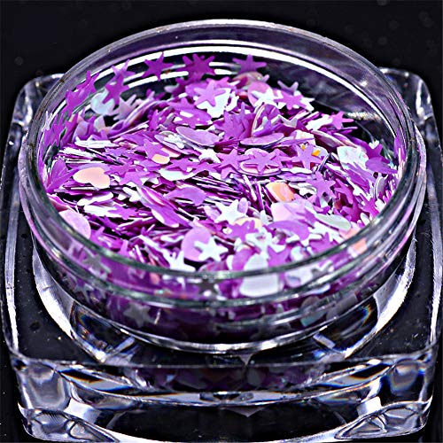12 Colors / Set Sequined Super Fine Nails, Iridescent Assorted Colors, for Nail Art, Glitter Festival Cosmetic Paillette, Crafts or Facial Hair Decoration