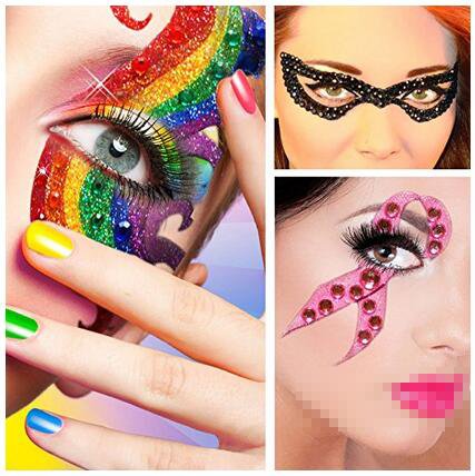 12 hojas 2064 pcs 3 talla adhesivo brillantes Gem cristal pegatinas para DIY artesanía cara maquillaje Nail Art (color aleatorio)