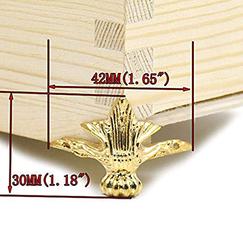 12 piezas pierna protector de la esquina (4 x oro, 4x plata, 4x bronce) Joyería de latón regalo antiguo de la caja de madera Pies decorativos de la pierna protector de la esquina