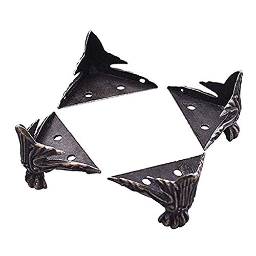 12 piezas pierna protector de la esquina (4 x oro, 4x plata, 4x bronce) Joyería de latón regalo antiguo de la caja de madera Pies decorativos de la pierna protector de la esquina