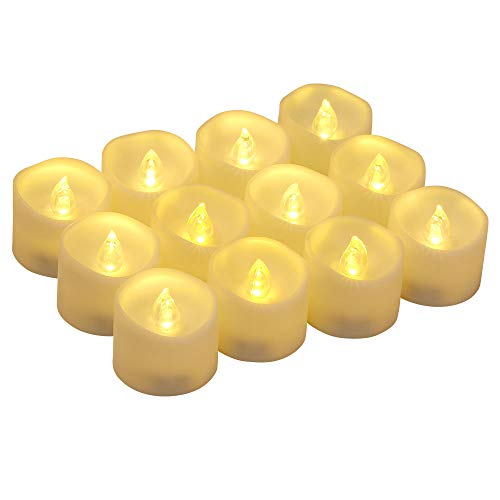 12 Velas Led Pequeñas, flintronic ® Velas Led de Té Velas Eléctricas con Baterías para San Valentín, Cumpleaños, Fiestas, Navidad, Festivales, Bodas Decoración, Blanco Cálido