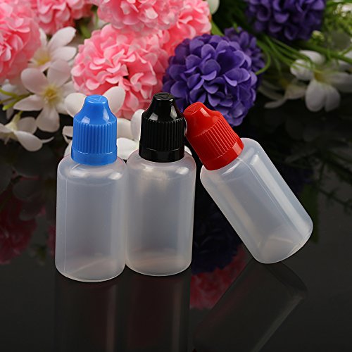12 X 30ml cuentagotas del frasco de KAKOO plástico la dosificación de tuna botes eliquid la botella transparente y para llenar líquido, cierra de rosca de seguro para los niños