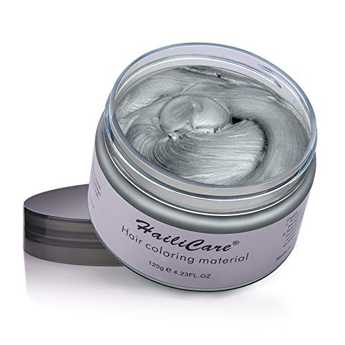120g Cera para el cabello, Crema Para Colorante Pelo Temporal Duradera, Lavable Tinte Temporal Capilares, Color del Cabello Crema Para Colorante Pelo para Fiesta, Cosplay, Carnaval, Navidad - Gris