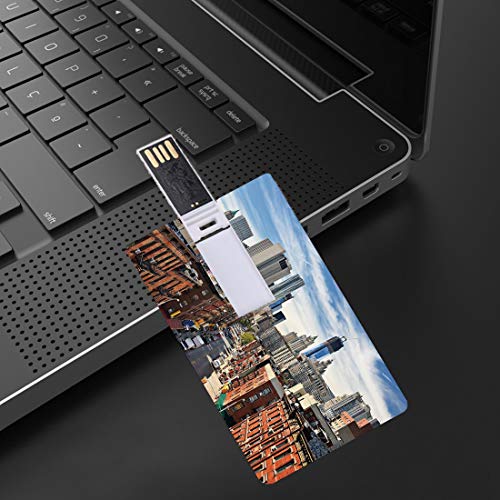 128G Unidades flash USB flash Ciudad Forma de tarjeta de crédito bancaria Clave comercial U Disco de almacenamiento Memory Stick Paisaje urbano del bajo Manhattan Destino de viaje famoso Avenida de Nu
