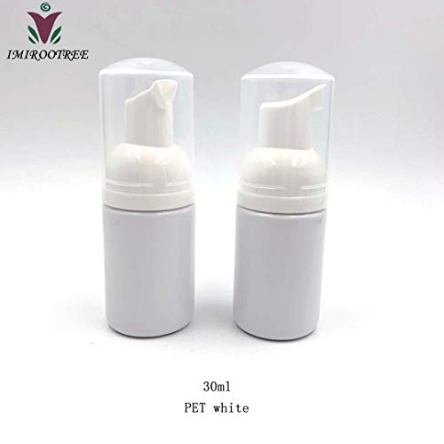 12pcs 24pcs 50pcs 30ml dispensador de jabón bomba de espuma botella de plástico 30cc cuidado de la piel espumante contenedor blanco brillante PET