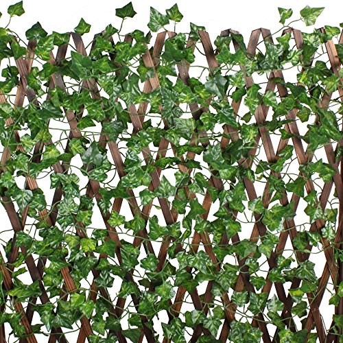 (12pcs x 2m) Hiedra Hojas de Vid Artificial Guirnalda Plantas Decoración Verde Follaje de Seda Hogar Jardín Valla Boda Fiesta Ventana Escalera Exterior