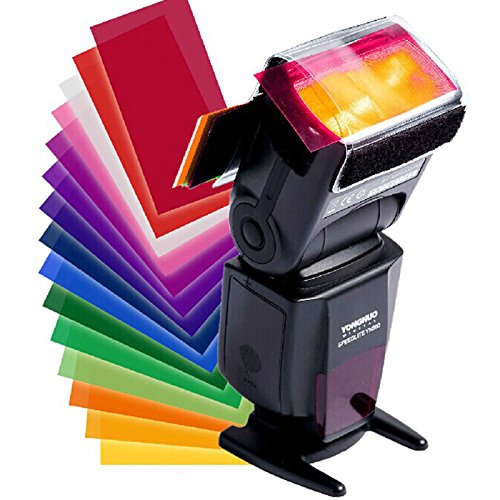 12x Difusor de Luz de Gel Color para Flash Camara Fotos Filtro Strobist 4554