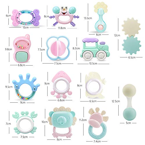 (14 piezas) Mordedors Para Bebés,Mordedor Bebes BPA Gratis Juguetes Para la Dentición Para Bebés,Can Be Sterilized in 100°C Boiling Water,Por 0-6-12-18 Meses Niños Niñas Regalos Para