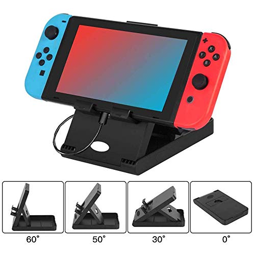 16 en 1 Kit de Accesorios para Nintendo Switch, Funda para Nintendo Switch con 10 Cartucho de Juego | Carcasa de Silicona y Plastico | Protector de Pantalla | Tapas para Joystick | Soporte Ajustable