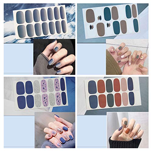 16 hojas envolturas de uñas adhesivos de esmalte de uñas calcomanías tiras de uñas diseño de etiqueta de uñas falsas conjunto de manicura