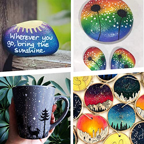 18 Colores Rotuladores de Pintura Acrílica Rotuladores Permanentes de Colores Rotuladores Acrilicos Permanentes Pintura para Tela,Pintar Piedras,Metal, Madera, Vidrio,Huevo de Pascua,DIY(0.7mm)