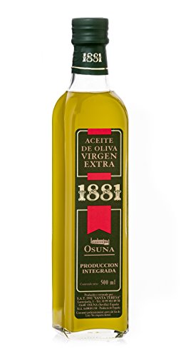 1881 Aceite de Oliva Virgen Extra, Alta Selección, (Caja de dos botellas de vidrio de 0,5 lt) Rico en antioxidantes naturales