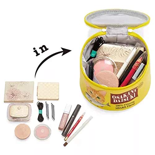 1PC linda bolsa cosmética Can Food Design bolsa de maquillaje MultifunctionalPouch portátil Organizador Bolsa de accesorios perfecto regalo para los amantes de peces gato (azul)