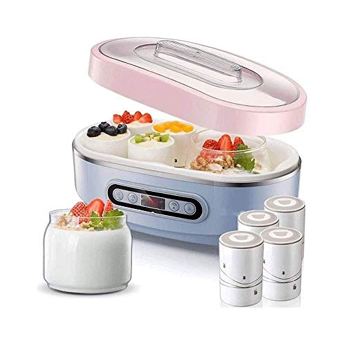 1yess 7 Vidrio de 6 onzas tarros - - Sabor Personalizada Espesor - Pantalla de Temporizador de Control - sin BPA - Bono Libro de la Receta de Yogur Digital Fabricante