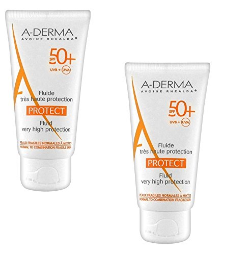 2 a-derma Protect Fluid Protección Alta SPF50 + 2 x 40 ml Oferta bajo