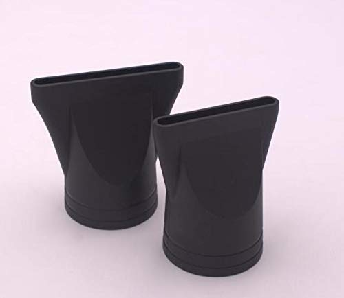2 boquillas de repuesto para secador de pelo, plástico negro, especial, no universal, extremo plano, para diámetro exterior 4,2 – 4,6 cm